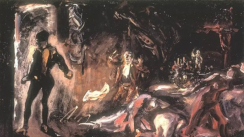 Quadro di Max Slevogt che riproduce il Don Giovanni l'incontro con la statua del Commendatore, 1906